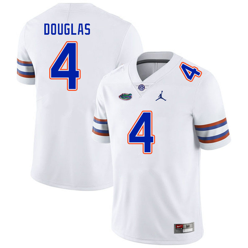 Men #4 Caleb Douglas Florida Gators College Football Jerseys Stitched Sale-White